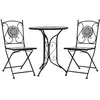 Image de Mobilier De Bistro 3 Pcs Mosaïque Carreaux Céramiques Gris Vidaxl