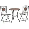 Image de Légant Bistrot Extérieur Avec Table En Mosaïque + 2 Chaises De Différentes Couleurs Couleur : Orange