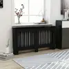 Image de Couverture Du Radiateur Noir En Mdf Avec Diverses Doges Verticaux Taille : 152x19x81 Cm
