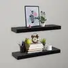 Image de Vidaxl - Tagères Murales Flottantes 2 Pcs Noir 40x20x3,8 Cm