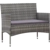 Image de vidaXL Ensemble salon de jardin 4 pièces avec coussins Poly rotin gris