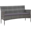 Image de vidaXL Ensemble salon de jardin 4 pièces avec coussins Poly rotin gris