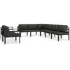 Image de Salon De Jardin 8 Pcs Avec Coussins Aluminium Anthracite Vidaxl