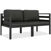 Image de Vidaxl - Ensemble De Canapés 2 Pcs Avec Coussins Aluminium Anthracite