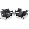 Image de Vidaxl - Salon De Jardin 5 Pcs Avec Coussins Aluminium Gris Foncé