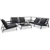 Image de Vidaxl Salon De Jardin 5 Pcs Avec Coussins Aluminium Gris Foncé