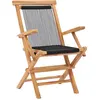 Image de vidaXL Chaises de jardin pliantes 2 pcs. Bois massif teck et corde