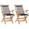 Image de Vidaxl - Chaises Pliables De Jardin Lot De 2 Bois Teck Solide Et Corde