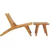 Image de vidaXL Chaise de jardin avec repose-pieds en teck massif