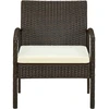 Image de vidaXL Chaise de jardin avec coussin Poly rotin brun