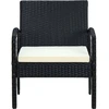 Image de Chaise de jardin avec coussins Poly rotin noir