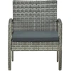 Image de vidaXL Chaise de jardin avec coussin Poly Rattan Gris