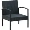 Image de Chaise de jardin avec coussins Poly rotin noir