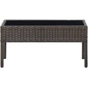 Image de vidaXL Table de jardin marron 75x40x37 cm Poly rotin