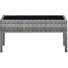 Image de vidaXL Table de jardin Gris 75x40x37 cm Poly rotin