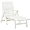 Image de Chaise Longue Pliable Plastique Blanc Vidaxl