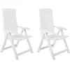 Image de Vidaxl - Chaises Inclinables De Jardin 2 Pcs Plastique Blanc