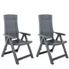 Image de Vidaxl - Chaises Inclinables De Jardin Lot De 2 Plastique Anthracite