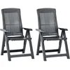 Image de Vidaxl - Chaises Inclinables De Jardin 2 Pcs Plastique Anthracite