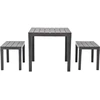 Image de vidaXL Table de jardin avec 2 bancs plastique brun