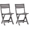 Image de Vidaxl - Chaises De Jardin Pliables 2 Pcs Plastique Mocha