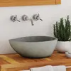 Image de vidaXL Lavabo en pierre de rivière ovale (37-46)x(29-36) cm