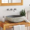 Image de Vidaxl - Lavabo En Pierre De Rivière Ovale (45-53)x(34-41) Cm