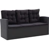 Image de vidaXL Ensemble salon de jardin 6 pièces avec coussins Poly rotin noir
