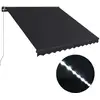 Image de vidaXL Store manuel rétractable avec LED 350x250 cm Anthracite