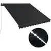 Image de Auvent Manuel Rétractable Avec Led 350x250 Cm Anthracite