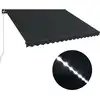 Image de vidaXL Store manuel rétractable avec LED 450x300 cm Anthracite