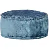 Image de Pouf Rond Velours 40x20 Cm Bleu Vidaxl