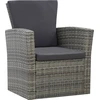 Image de vidaXL Ensemble salon de jardin 4 pièces avec coussins Poly rotin gris