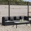 Image de vidaXL Canapé-lit de jardin avec coussins Poly rotin noir