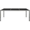 Image de vidaXL Table de jardin grise 200x150x74 cm Poly rotin