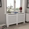 Image de Lot De 2 Cache-radiateurs,revêtement De Radiateur Blanc 152x19x81,5 Cm Mdf Vidaxl