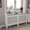 Image de vidaXL Habillage de radiateur 2 pcs. Blanc 172×19×81,5 cm MDF