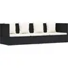Image de vidaXL Canapé-lit de jardin avec coussins Poly rotin noir