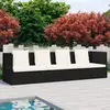 Image de Vidaxl - Lit De Jardin Avec Coussin Et Oreillers Résine Tressée Noir