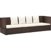 Image de vidaXL Canapé-lit de jardin avec coussins Poly rotin brun