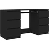 Image de vidaXL Bureau noir 140x50x77 cm bois composite