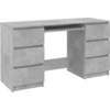 Image de vidaXL Bureau gris béton 140x50x77 cm Bois composite