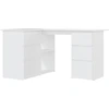 Image de vidaXL Bureau d'angle Blanc 145x100x76 cm Bois composite