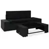 Image de Vidaxl - Salon De Jardin 3 Pcs Résine Tressée Noir