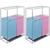 Image de Paniers À Linge À 2 Sections 2 Pcs Et Une Étagère Pour Séchage