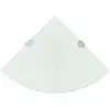 Image de Vidaxl - Tagères D'Angle 2 Pcs Et Supports Chromés Verre Blanc 25x25 Cm