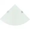 Image de Vidaxl - Tagères D'Angle 2 Pcs Et Supports Chromés Verre Blanc 35x35 Cm