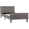 Image de vidaXL Sommier gris velours 90 x 200 cm