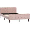 Image de Vidaxl - Cadre De Lit Rose Velours 120x200 Cm