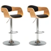 Image de vidaXL Tabouret de bar 2 pcs. noir bois courbé et similicuir